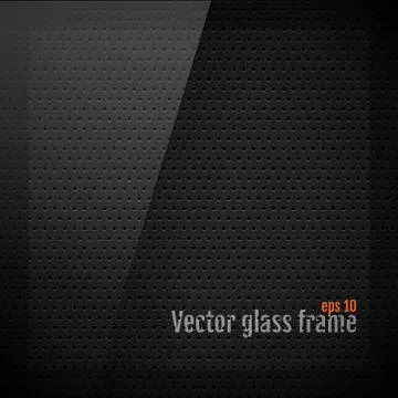 Vector glass frame background on carbon fiber texture Stock Illustration