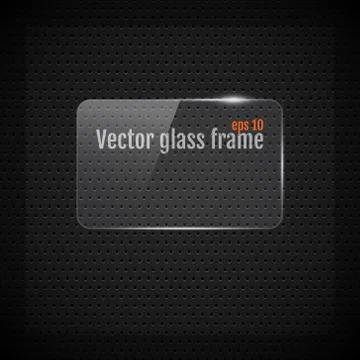 Vector glass frame background on carbon fiber texture Stock Illustration