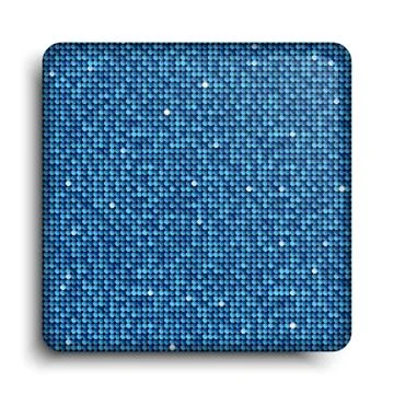 Vector glass frame with blue sequins background. Stock Illustration