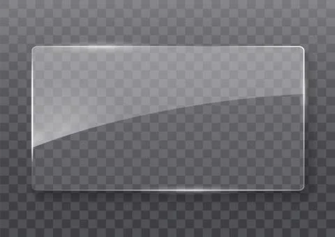 Vector glass frame. Isolated on transparent background. Glass banner realisti Stock Illustration
