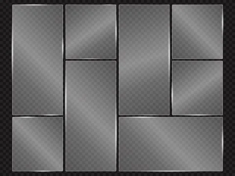 Vector glass frame Set Isolated on transparent background EPS 10 Illustrazione stock