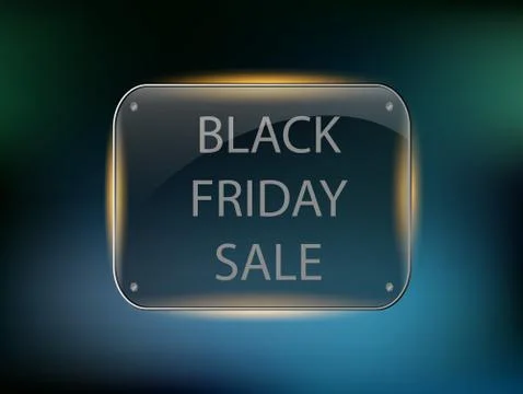 Vector glass frame with sign Black friday sale Stock Illustration
