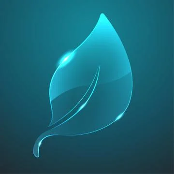 Vector glass leaf icon. Eps10 Stock Illustration
