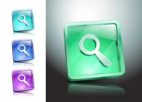 Vector Glass Magnifier Icon Matte Button Stock Illustration