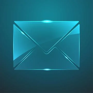 Vector glass mail icon. Eps10 Stock Illustration