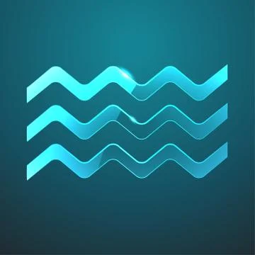 Vector glass waves icon Stock Illustration