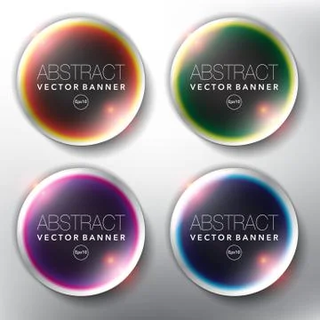 Vector glass web banners set of 4. Ilustración de archivo