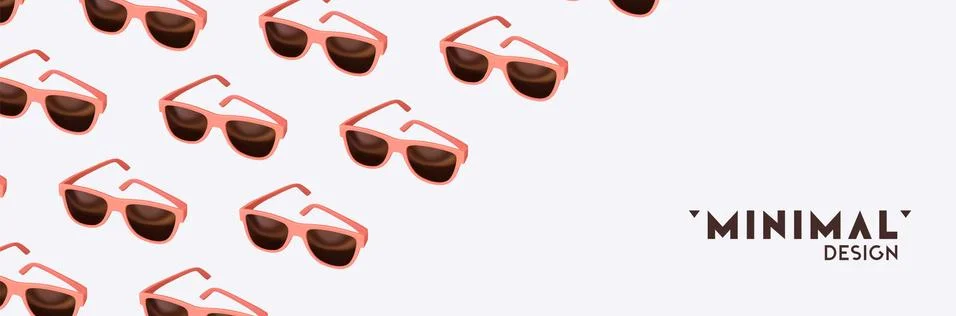 Vector Glasses 3d design object. Realistic sunglasses pattern white backgroun Stockillustratie