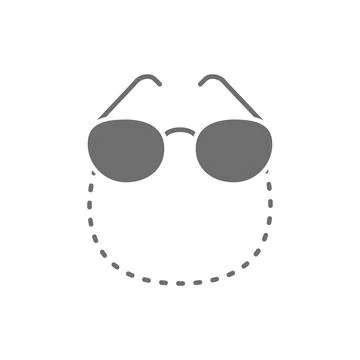 Vector glasses on a chain grey icon. Stock Illustration
