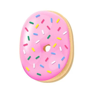 Vector glazed pink number 0 from donut font Stock Illustration