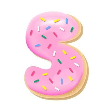Vector glazed pink number 5 from donut font Stock Illustration