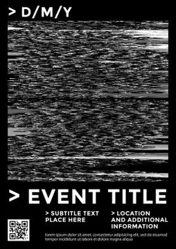 Vector glitch background poster template. Stock Illustration