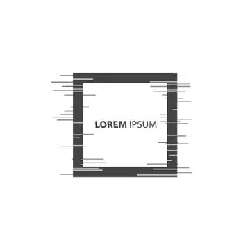 Vector glitch frames set. Geometric shapes with distortion effect.Glow Design Stock Illustration