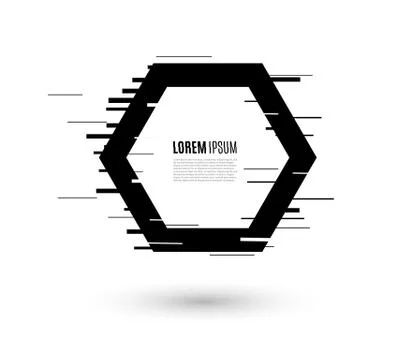 Vector glitch frames set. Geometric shapes with distortion effect.Glow Design Stock Illustration