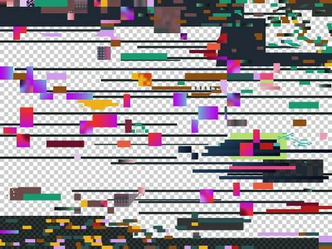 Vector glitch noise texture isolated. Glitched computer screen. Television Illustrazione stock