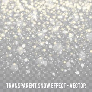 Vector Glitter particles Effect on transparent Background. Illustrazione stock