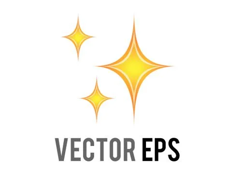 Vector glittering flashes of sparkles, yellow stars icon, indicate love, happ Stock Illustration