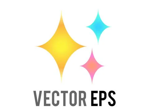 Vector glittering flashes of sparkles, yellow stars icon, indicate love, happ Stock Illustration
