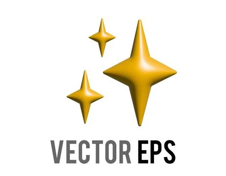 Vector glittering flashes of sparkles, yellow stars icon, indicate love, ha.. Stock Illustration