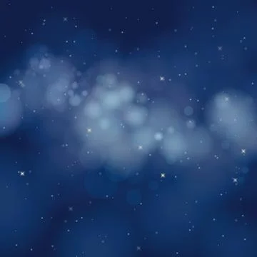 Vector glittering stars on bokeh background Stock Illustration