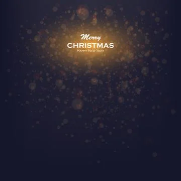 Vector glittering stars on bokeh background. Christmas Card Invitation with Stock Illustration