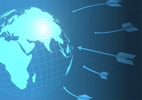 Vector : Global with archery target and arrows Stock Illustration