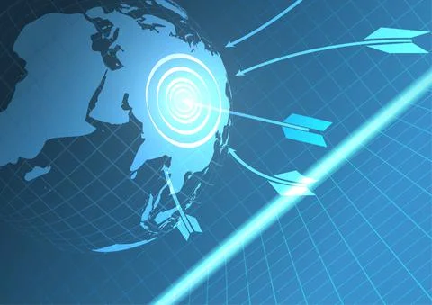 Vector : Global with archery target and arrows Stock Illustration