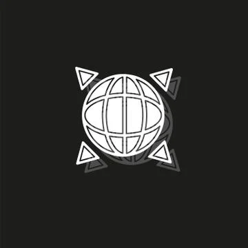 Vector global gps icon - navigation illustration, travel symbol isolated Stock Illustration