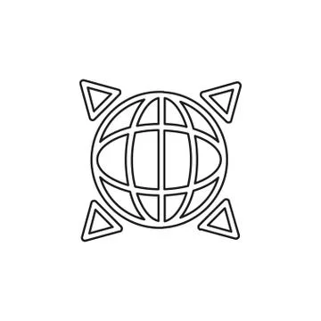 Vector global gps icon - navigation Illustrazione stock