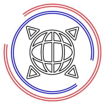 Vector global gps icon - navigation Illustrazione stock