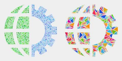Vector Global Industry Mosaic Icon of Triangles 스톡 일러스트