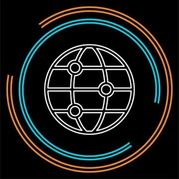 Vector global network icon, internet technology Stock Illustration