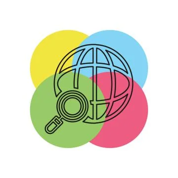 Vector global network icon - internet technology Stock Illustration