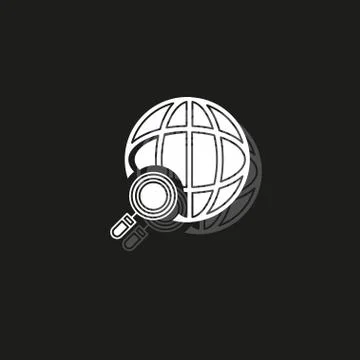 Vector global network icon - internet technology, world networking illustrati 库存插图