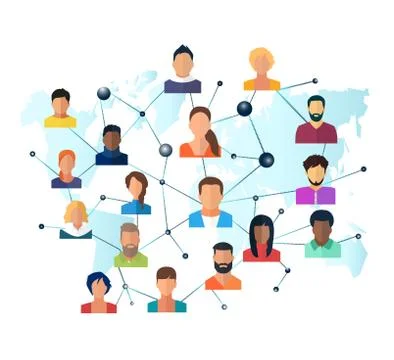 Vector of a global network of interconnected people Stock Illustration