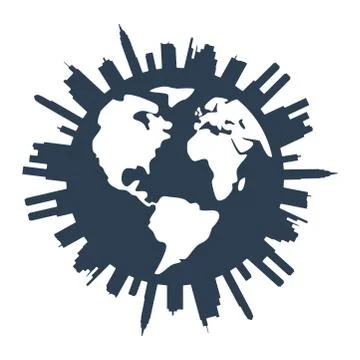 Vector global panorama urban design Stock Illustration
