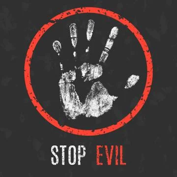 Vector. Global problems of humanity. Stop evil. イラスト素材