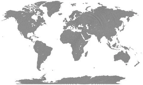 Vector Global World Map in Circle Line Pattern Style Illustrazione stock