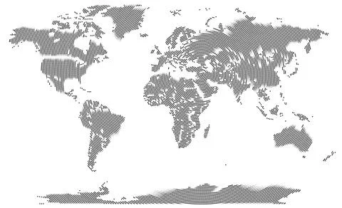 Vector Global World Map in Circle round dot Pattern Style. Digital geometri.. 스톡 일러스트
