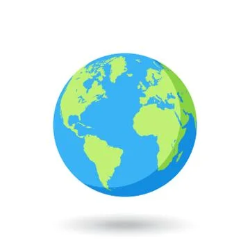 Vector Globe colored world map Stock Illustration