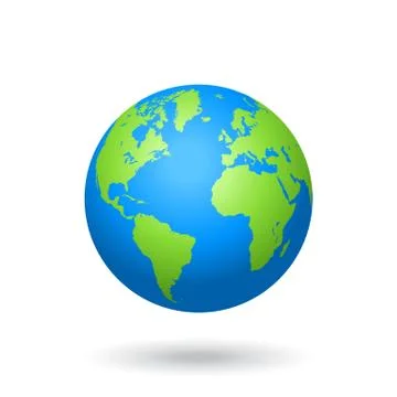 Vector Globe colored world map Stock Illustration