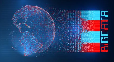 Vector globe, planet earth, from dots. concept bigdata, processing 库存插图