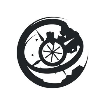 Vector globe with wind rose Ilustração Stock