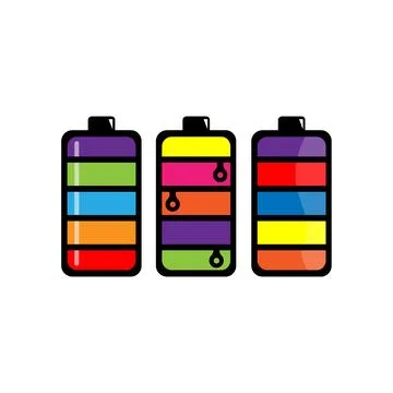 Vector glossy battery symbol. Stock Illustration