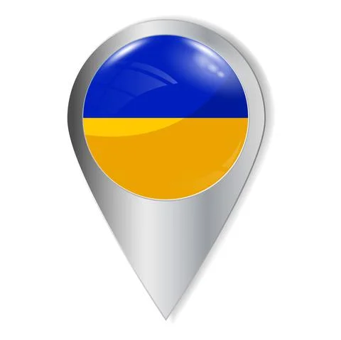 Vector. Glossy button with highlights and shadows. Geographic location icon. Stock Illustration