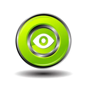 Vector glossy Eye Icon green isolated Stock Illustration