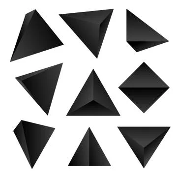 Vector glossy platonic solids set. Stock Illustration