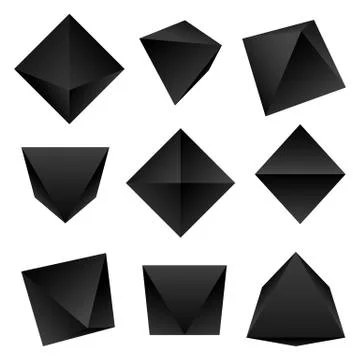 Vector glossy platonic solids set. Stock Illustration
