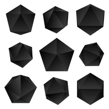 Vector glossy platonic solids set. Stock Illustration