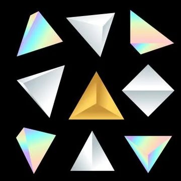 Vector glossy platonic solids set. Stock Illustration